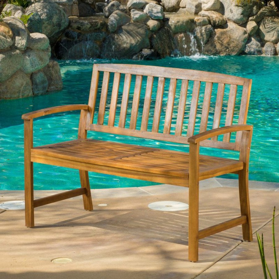 Outdoor Benches * | Coupon Gdfstudio Gdf Studio Tamika Teak Finish Acacia Bench