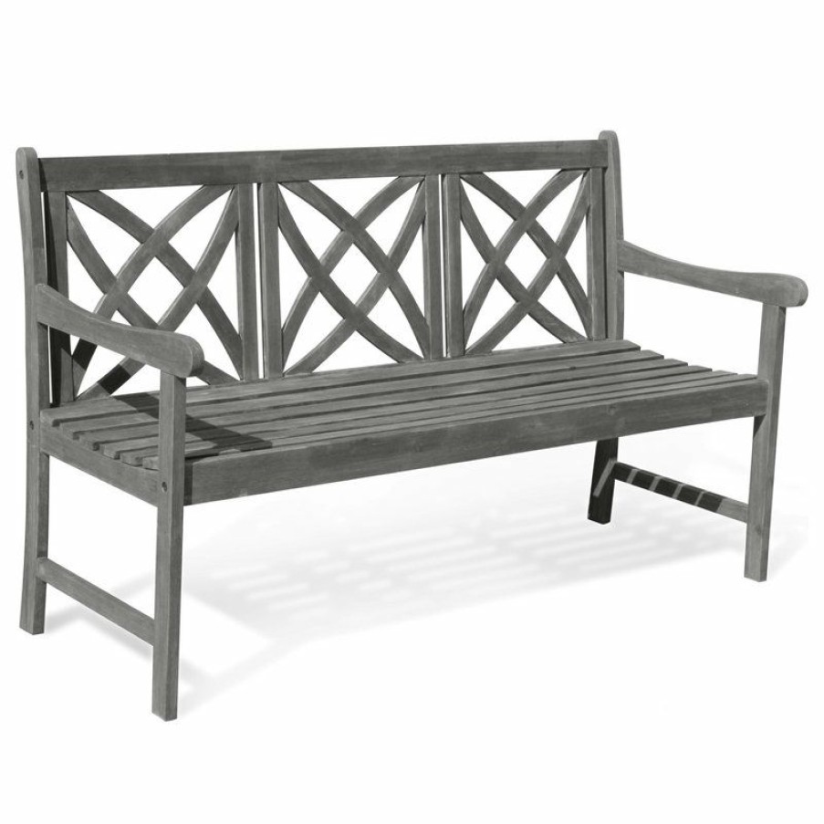 Outdoor Benches * | Best Reviews Of Vifah Renaissance Eco-Friendly 5 Outdoor Hand-Scraped Hardwood Garden Bench