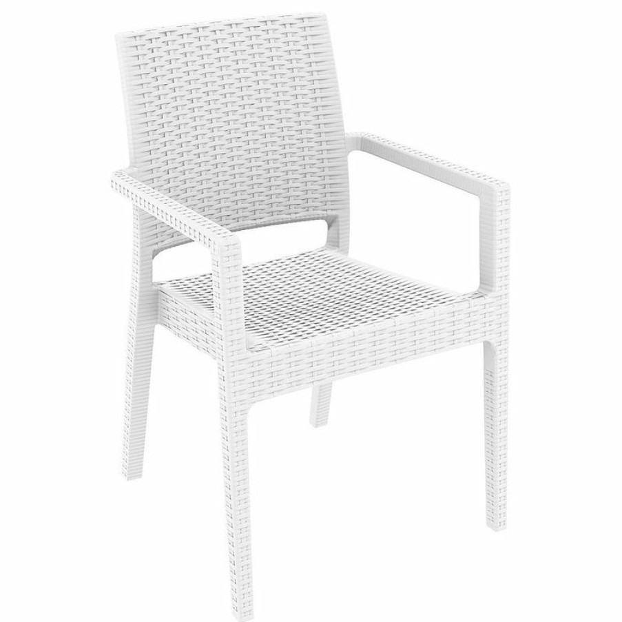 Outdoor Chairs * | Hot Sale Compamia Ibiza Outdoor Dining Armchairs, Set Of 2, White