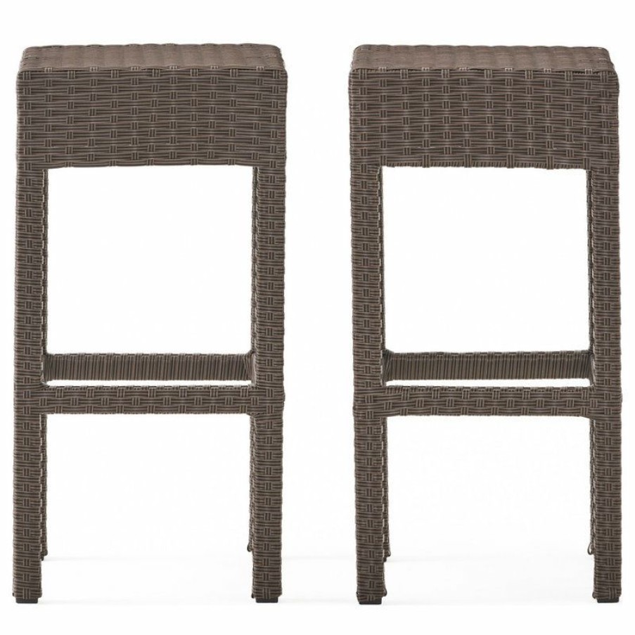 Outdoor Bar Furniture * | Best Sale Gdfstudio Gdf Studio 2-Piece Rudolfo Outdoor Backless Bar Stools