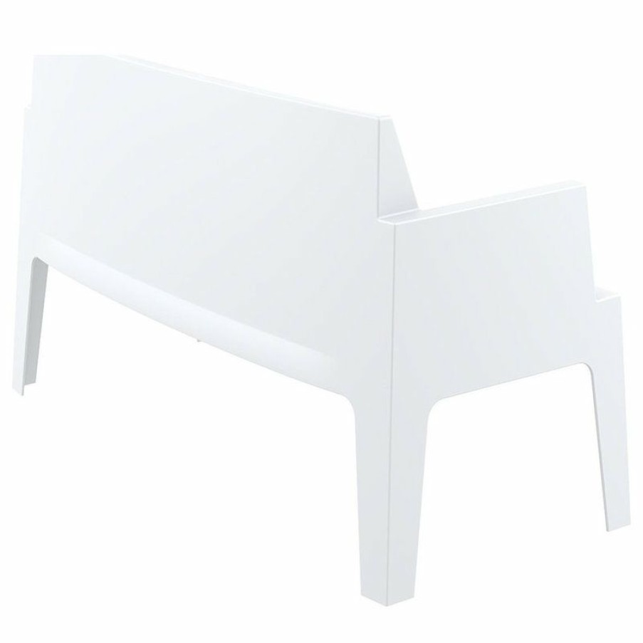 Outdoor Benches * | Cheapest Compamia Box Outdoor Bench, White