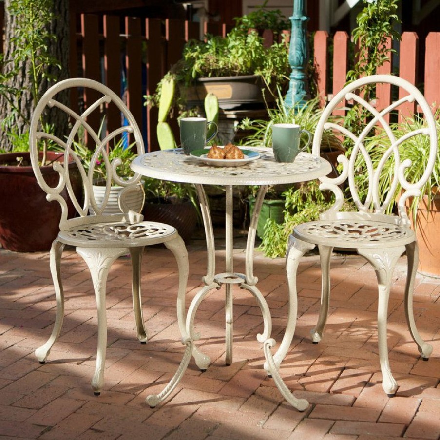 Outdoor Bar Furniture * | Hot Sale Gdfstudio Gdf Studio 3-Piece Andover Outdoor Cast Aluminum Bistro Set