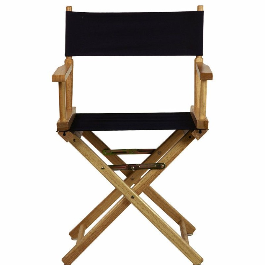 Outdoor Chairs * | Deals Casual Home 18 Director'S Chair With Natural Frame, Navy Blue Canvas