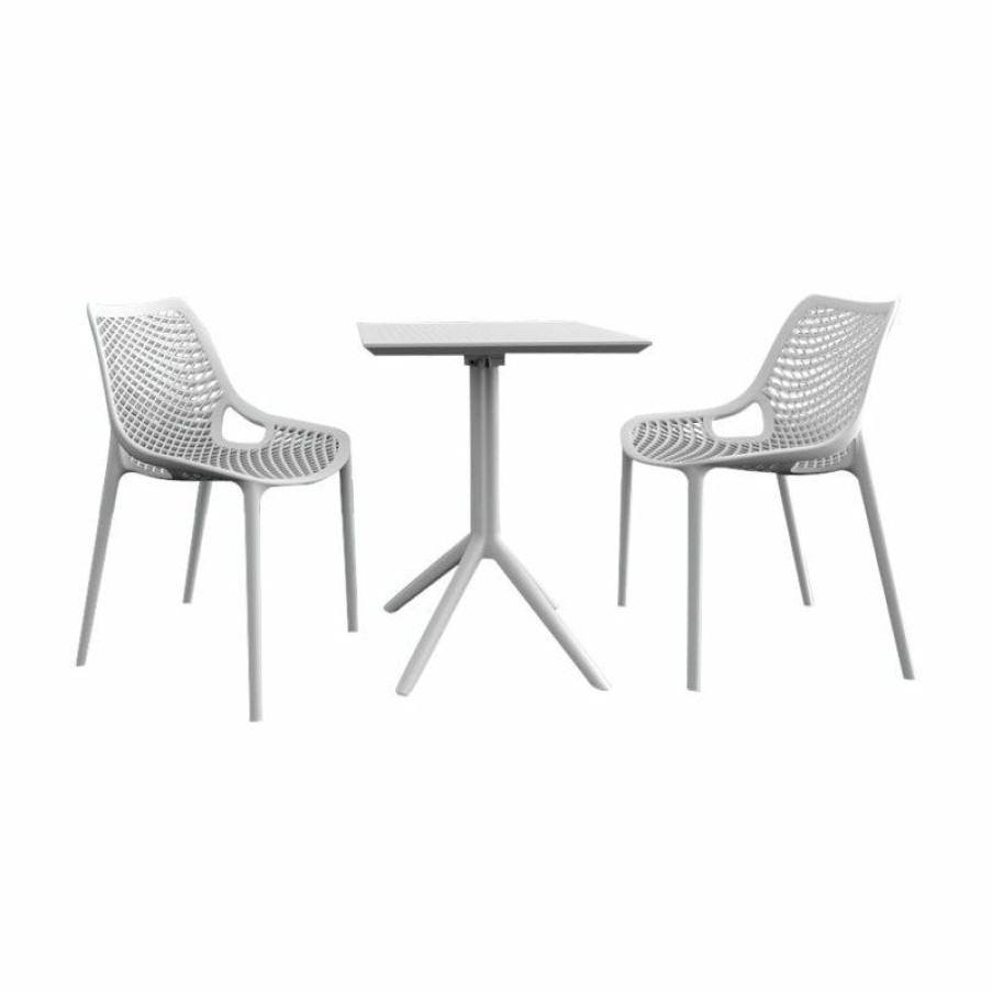 Outdoor Bar Furniture * | Brand New Compamia Air Bistro 3-Piece Set White