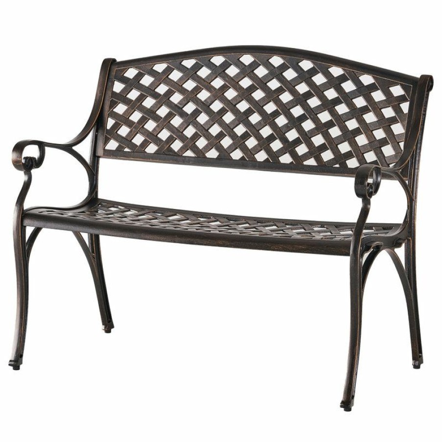 Outdoor Benches * | Wholesale Gdfstudio Gdf Studio Eastwood Antique Copper Cast Aluminum Garden Bench