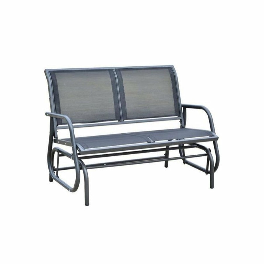 Outdoor Benches * | Best Deal Affordablevariety Outdoor Patio Swing Glider Bench Chair Dark Gray