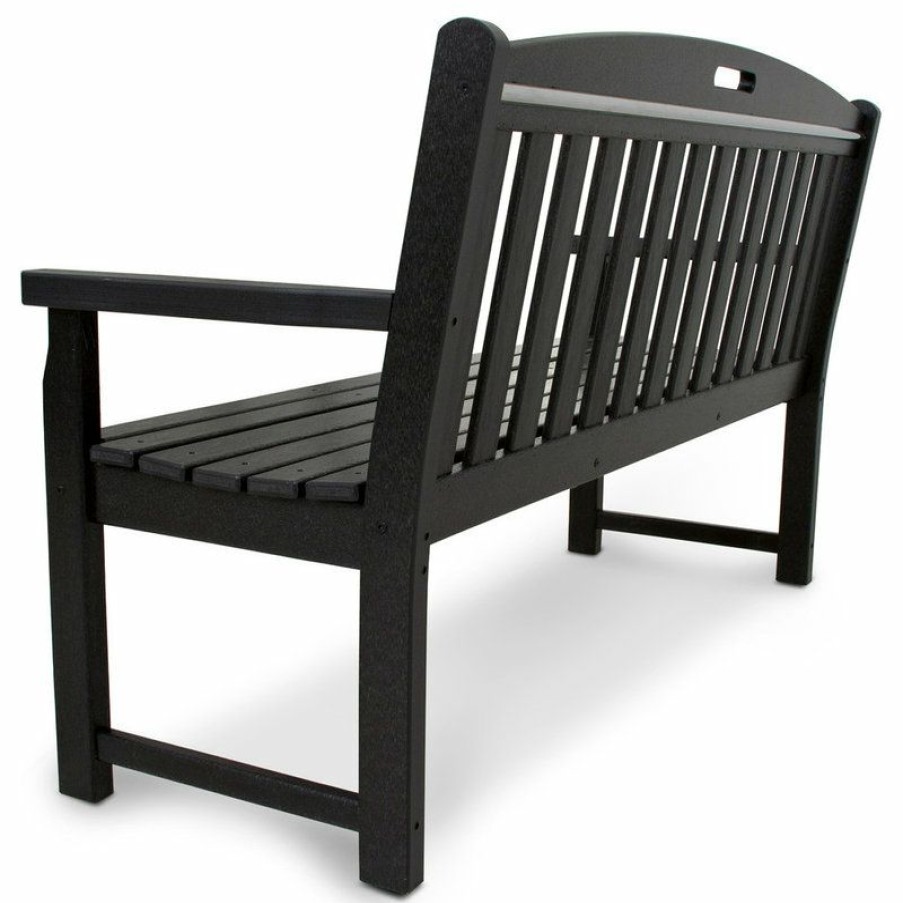 Outdoor Benches * | Promo Polywood Yacht Club 60 Bench, Charcoal Black