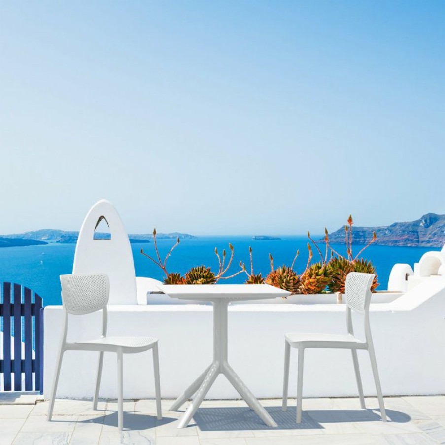 Outdoor Bar Furniture * | Wholesale Compamia Lucy Outdoor Bistro 3-Piece Set With 24 Table Top White