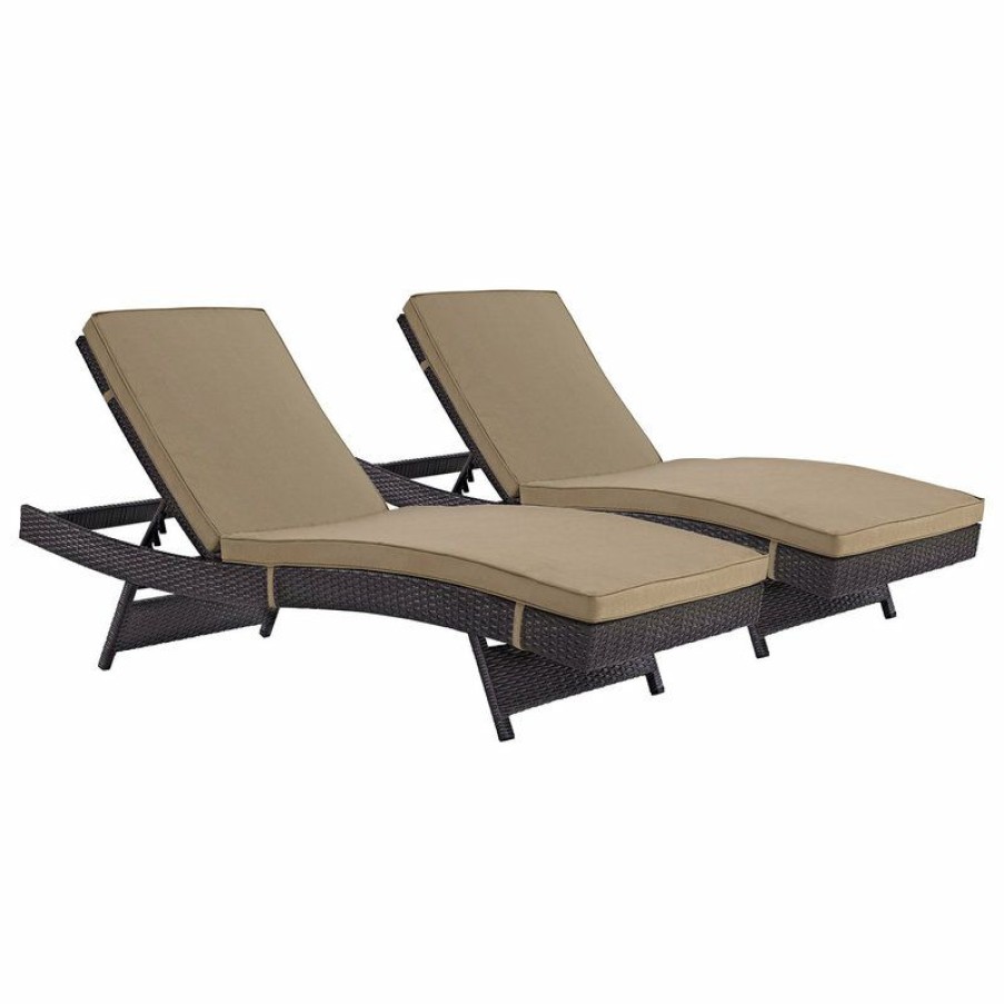 Outdoor Chairs * | Cheap Modway Convene Chaise Outdoor Patio Set Of 2 Eei-2428-Exp-Moc-Set