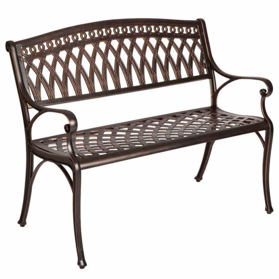 Outdoor Benches * | New Fire Sense Simone Cast Aluminum Patio Bench