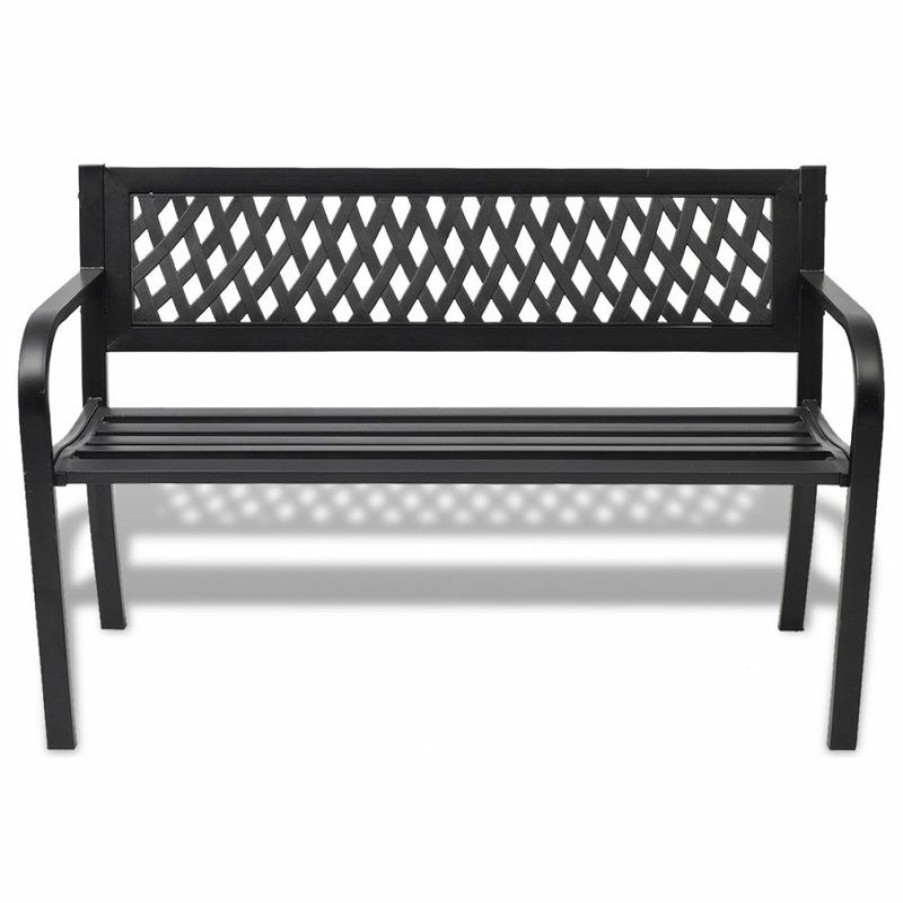 Outdoor Benches * | Best Deal Vida Xl Llc Vidaxl Patio Bench Steel Garden Backyard Park Porch Garden Chair Deck Seat