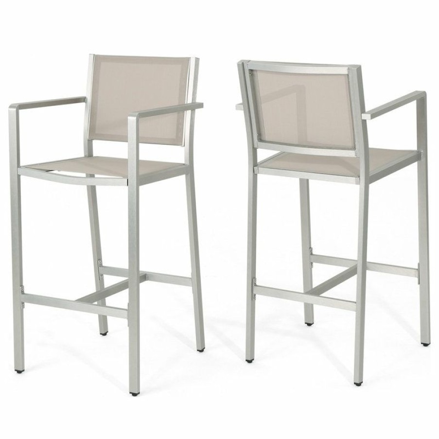 Outdoor Bar Furniture * | Top 10 Gdfstudio Gdf Studio Tammy Coral Outdoor Mesh 29.50 Barstools With Rust-Proof Frame, Set