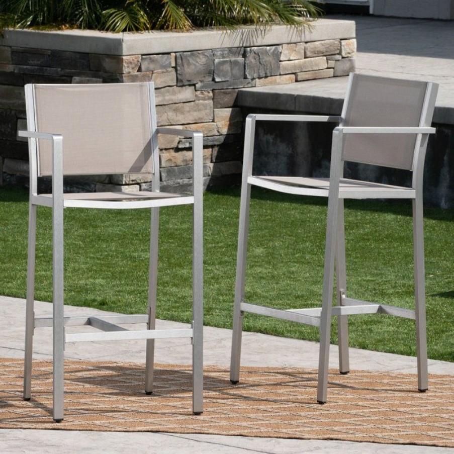 Outdoor Bar Furniture * | Top 10 Gdfstudio Gdf Studio Tammy Coral Outdoor Mesh 29.50 Barstools With Rust-Proof Frame, Set