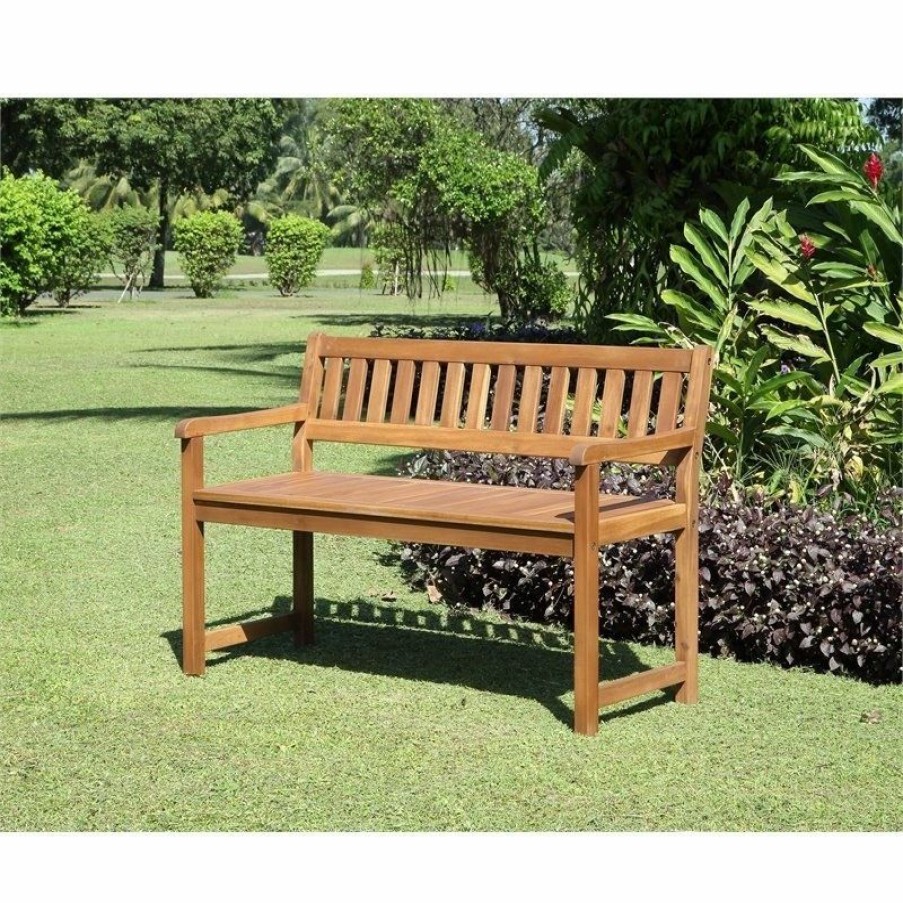 Outdoor Benches * | New Linon Home Decor Products Catalan Bench, Teak