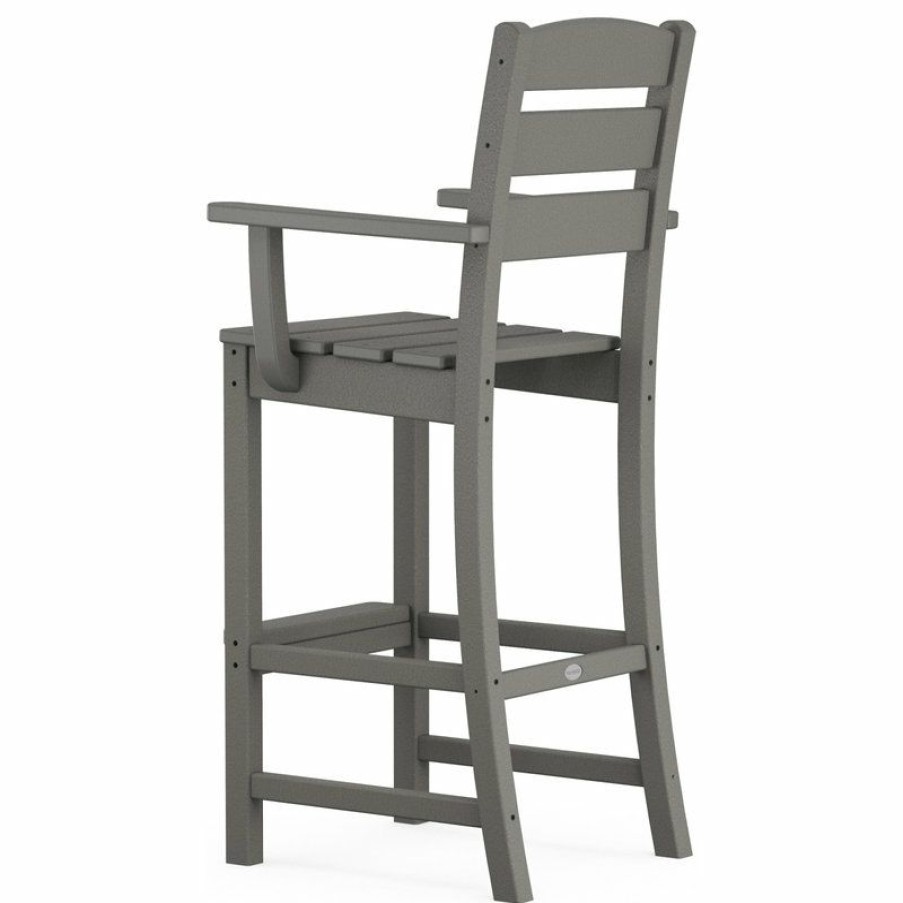 Outdoor Bar Furniture * | Cheapest Polywood Lakeside Bar Arm Chair, Black