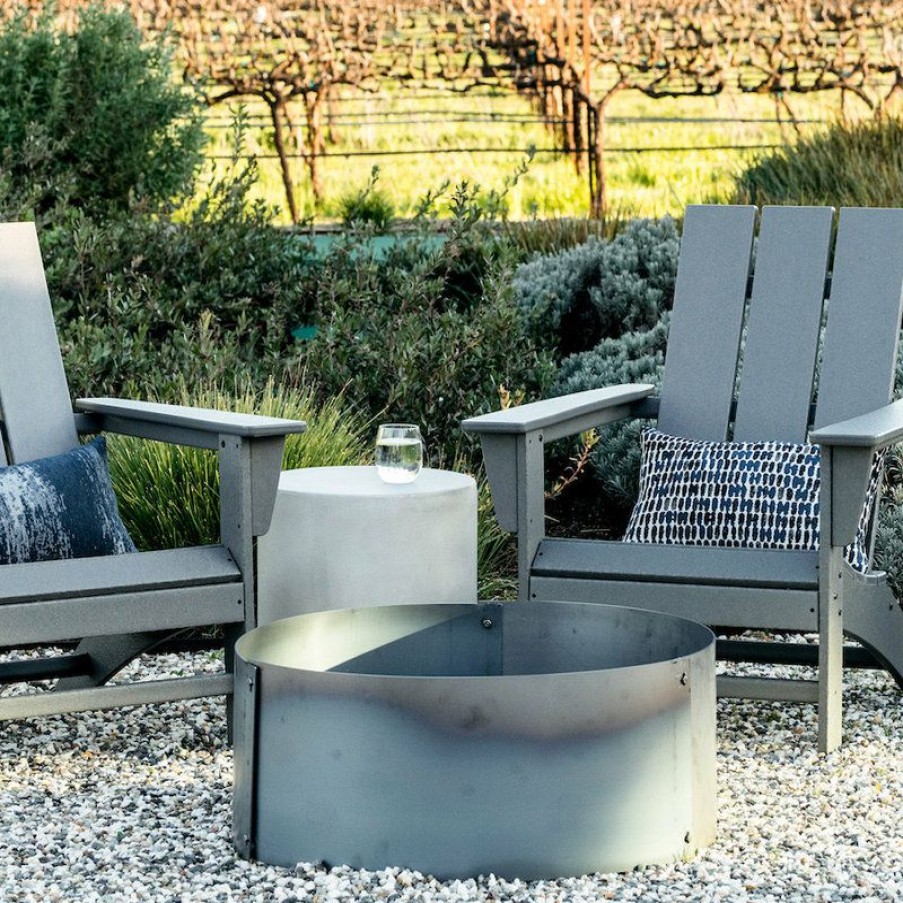 Outdoor Chairs * | Best Reviews Of Polywood Modern Adirondack Chair, Slate Gray