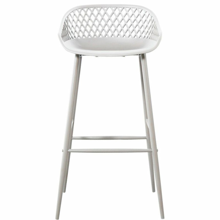 Outdoor Bar Furniture * | Brand New Moe'S Home Collection Piazza Outdoor Barstool White, Set Of 2