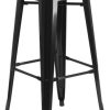 Outdoor Bar Furniture * | Buy Flash Furniture Backless Black Metal Barstool Ch-31320-30-Bk-Gg