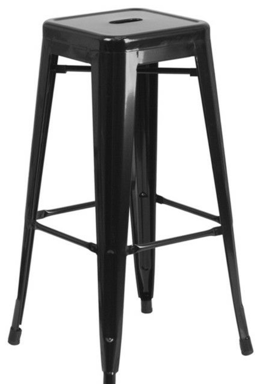 Outdoor Bar Furniture * | Buy Flash Furniture Backless Black Metal Barstool Ch-31320-30-Bk-Gg