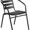 Outdoor Chairs * | New Flash Furniture Black Metal Stack Chair Black