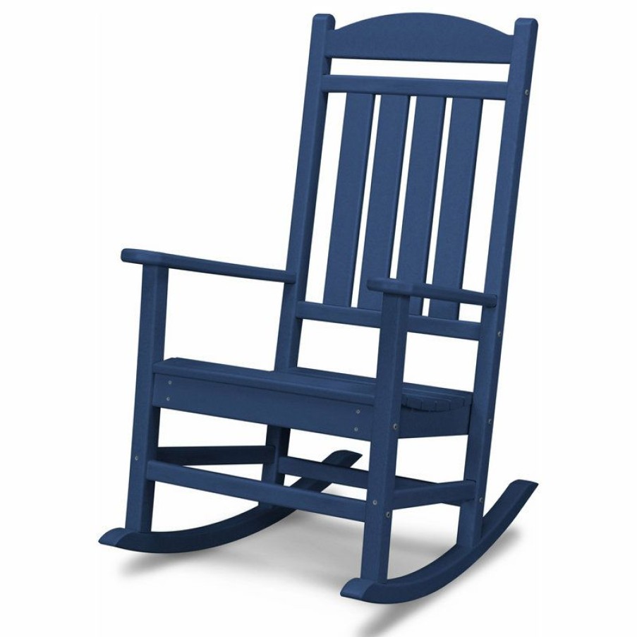 Outdoor Chairs * | Best Sale Polywood Presidential Rocking Chair, Navy